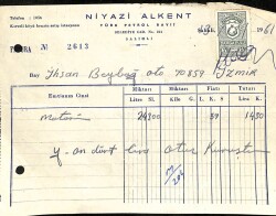 NİYAZİ ALKENT Türk Petrol Bayii Salihli İzmir Motorin Faturası 1961 Damga Pullu EFM(N)10856 - Gökçekoleksiyon