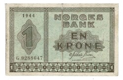 Norveç 1 Krone 1944 ÇT YKP3505 - Gökçekoleksiyon