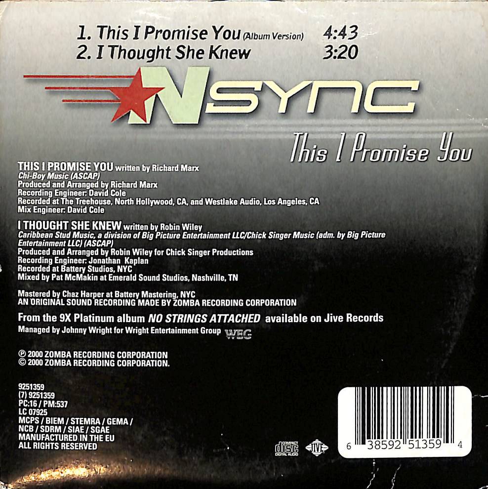 NSYNC ‎- This I Promise You CD (İkinci El) CD4480 - 2