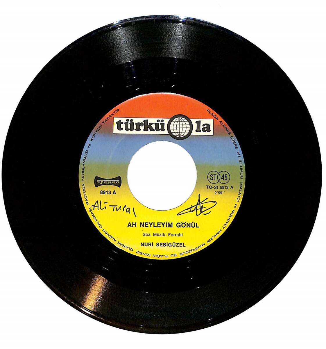Nuri Sesigüzel - Ah Neyleyim Gönül / Uğrunda Ağarttım Ben Saçlarımı Plak (10/7) PLK26172 - 1