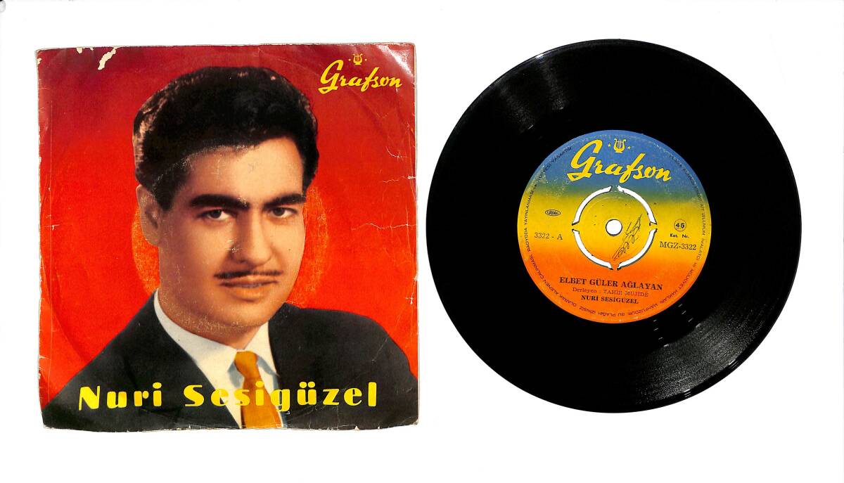 Nuri Sesigüzel ‎– Elbet Güler Ağlayan & Yallah Şoför 45'lik Plak (10/8) PLK27313 - 1