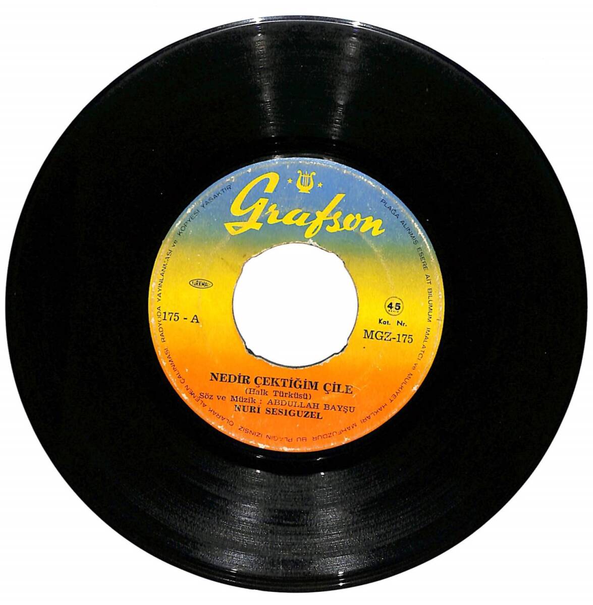  Nuri Sesigüzel - Nedir Çektiğim Çile / Gitme Garip 45'lik Plak (Grafson MGZ-175) PLK28275 - 1