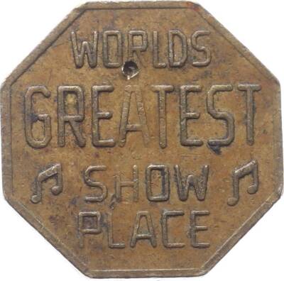 NYC 42nd Street Peep Show Token Show World Center World Greatest Show Place Jeton JTF606 - 2