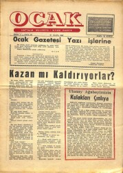 OCAK Haftalık Milliyetçi Siyasi Gazete 20 Eylül 1967 Sayı38 - Ulunay Ağabeyimizin Kulakları Çınlaya, Rus İşgalindeki Doğu Avrupada Kolhozlar, Ötüken NDR66740 - Gökçekoleksiyon