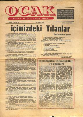 OCAK Haftalık Milliyetçi Siyasi Gazete 30 Eylül 1967 Sayı39 - İçimizdeki Yılanlar, Kavil-Fiiil Tezadı, Edebi Komünizm, Topçu Kara Mehmet NDR66739 - 1