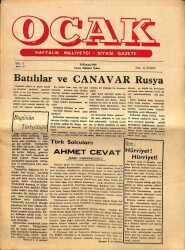 OCAK Haftalık Milliyetçi Siyasi Gazete 9 Kasım 1956 Sayı27 - Türk Solcuları Ahmet Cevat, Cebbar Ertürk, Şerif Korkut Yazısı NDR66732 - Gökçekoleksiyon