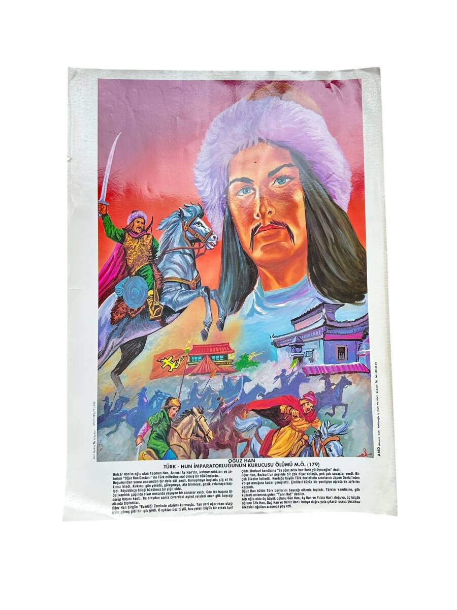 Oğuz Han (Türk Hun İmparatorluğunun Kurucusu Ölümü M.Ö. 179 Büyük Boy Kartpostal (35X50 cm) KRT23757 - 1
