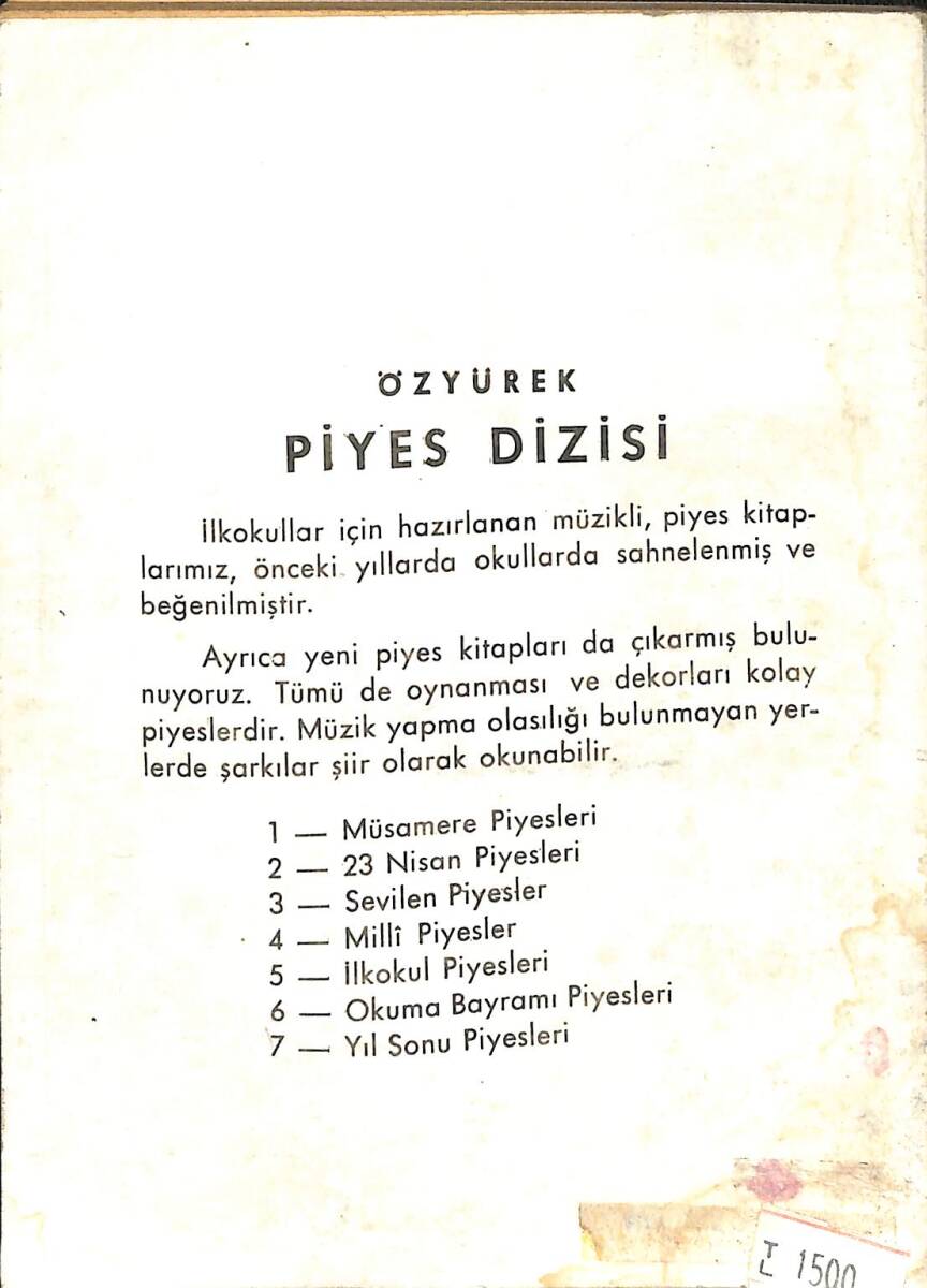 Okuma Bayramı Piyesleri NDR100143 - 3