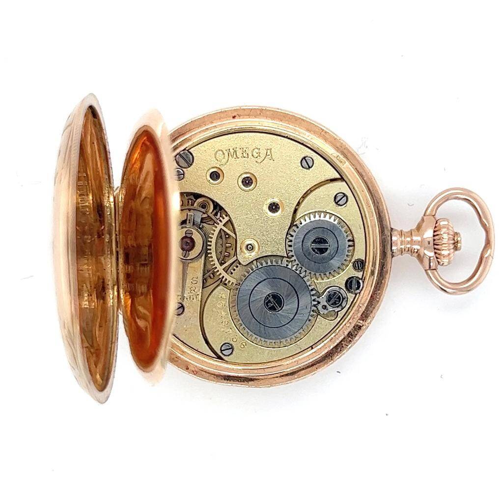 Omega 14 Ayar Mineli Kurmalı Cep Saati - EBY198 - 5