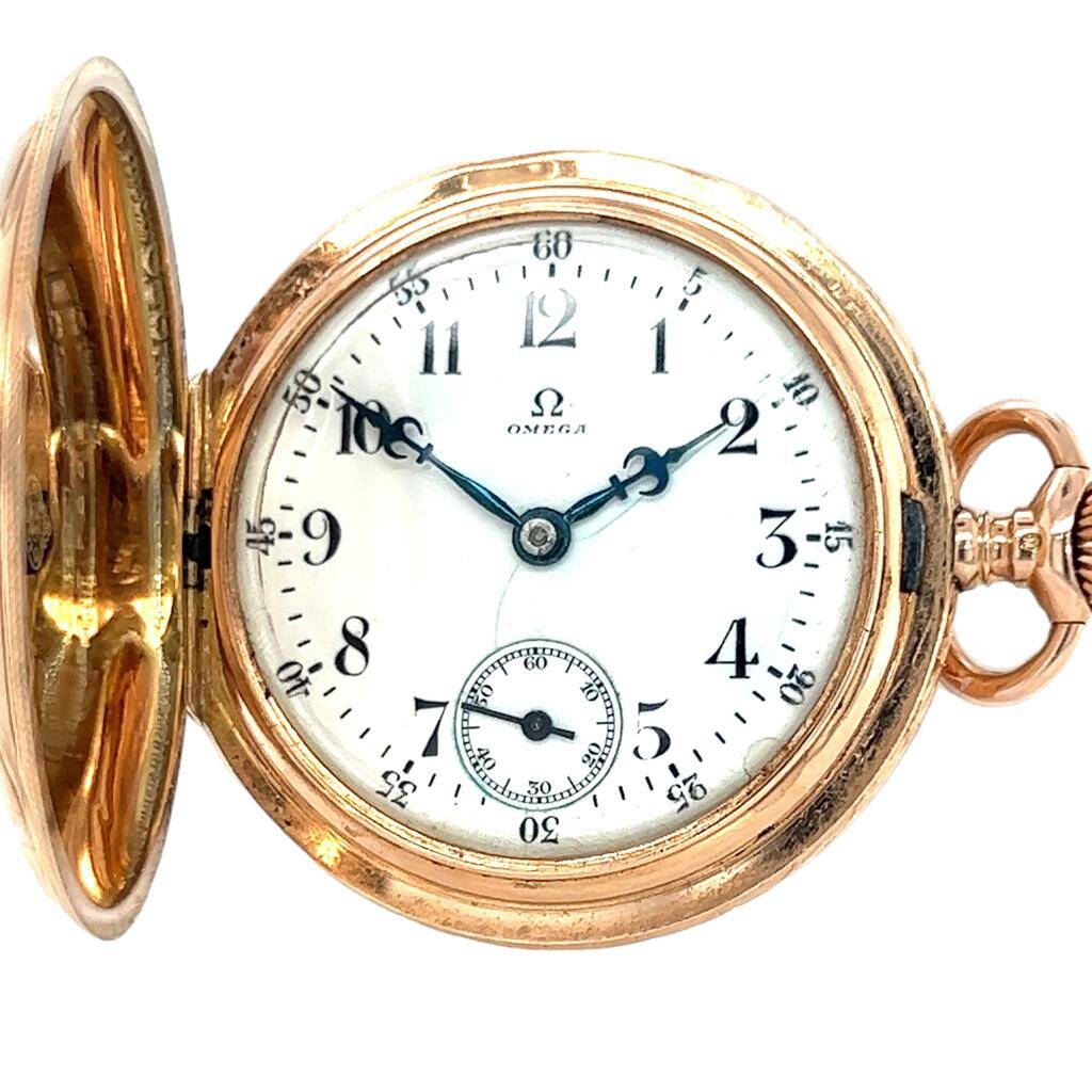 Omega 14 Ayar Mineli Kurmalı Cep Saati - EBY198 - 4