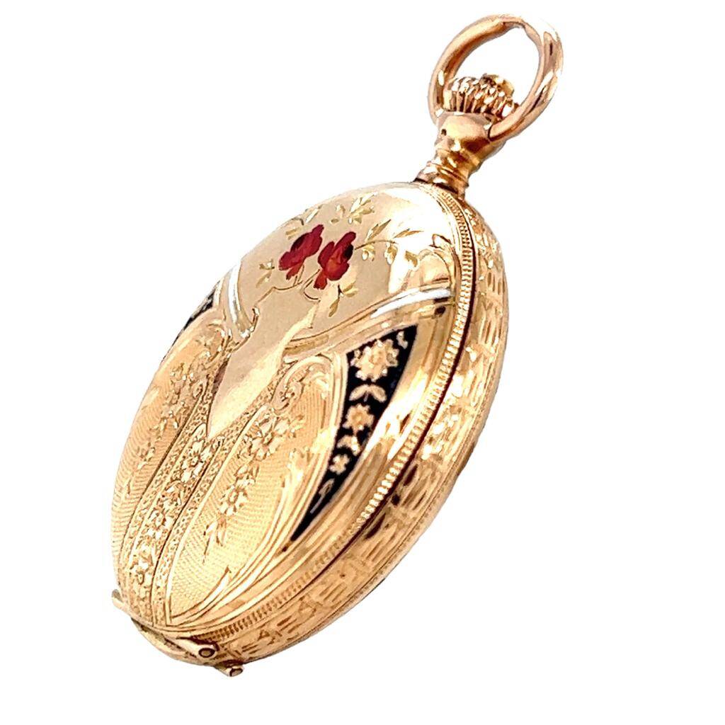 Omega 14 Ayar Mineli Kurmalı Cep Saati - EBY198 - 7