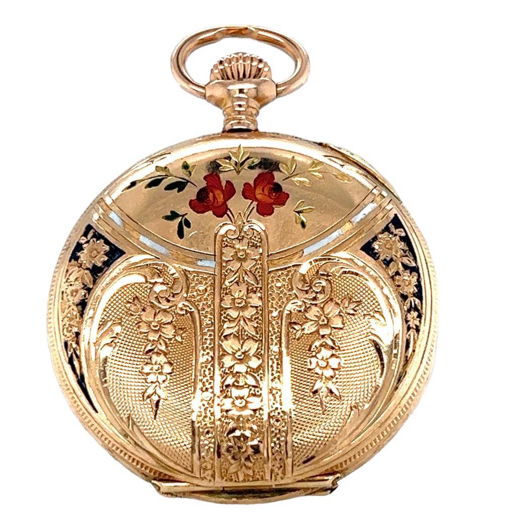 Omega 14 Ayar Mineli Kurmalı Cep Saati - EBY198 - 6