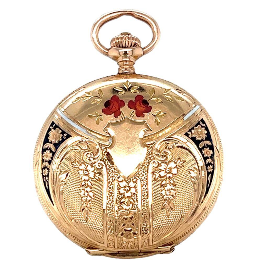 Omega 14 Ayar Mineli Kurmalı Cep Saati - EBY198 - 1