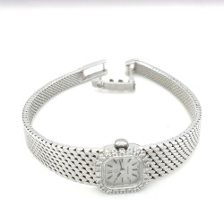 Omega18 Ayar Pırlanta Taşlı Bayan Kol Saati ELM293 #45 - 4