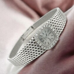 Omega18 Ayar Pırlanta Taşlı Bayan Kol Saati ELM293 #45 - 3