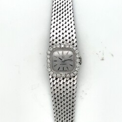 Omega18 Ayar Pırlanta Taşlı Bayan Kol Saati ELM293 - 5