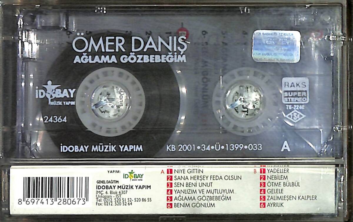Ömer Danış - Ağlama Gözbebeğim Kaset (İkinci El) KST28230 - 2
