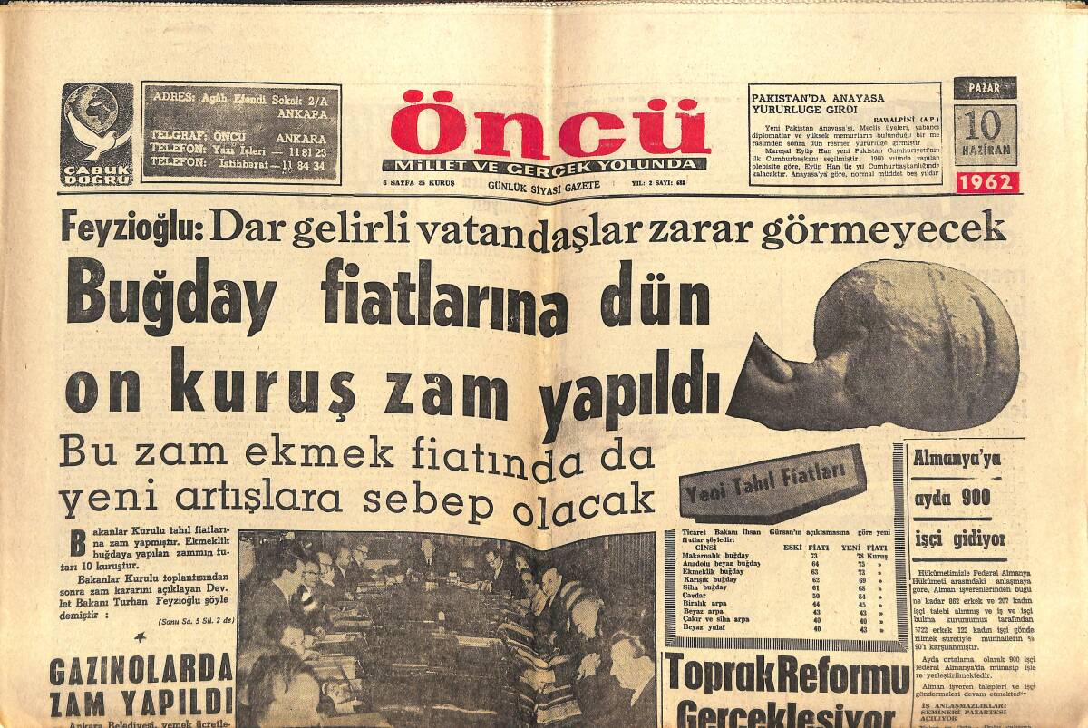 Öncü Gazetesi 10 Haziran 1962 - Margaret'in Albay Townsend'e Yazdığı Aşk Mektupları Bulundu - Zavallı Sadri Han! GZ143930 - 1