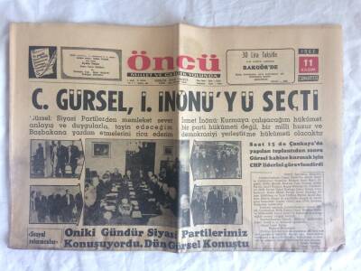 Öncü Gazetesi 11 Kasım 1961 - İnönü , Koalisyon Kabinesi Kuracak GZ73391 - 1