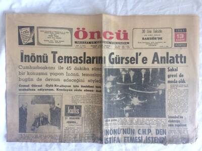 Öncü Gazetesi 13 Kasım 1961 - İstanbulda Elektriğe Zam Yapılıyor GZ73392 - 1