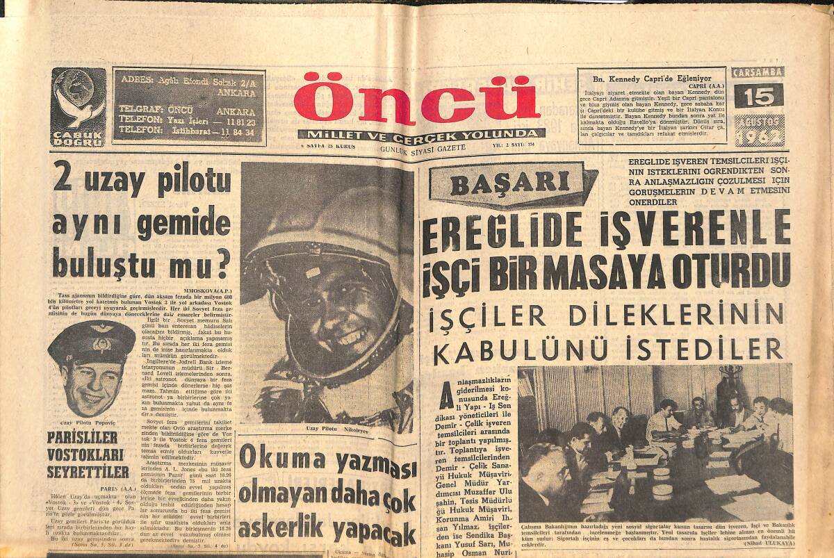 Öncü Gazetesi 15 Ağustos 1962 - Aydemir Ve 5 Gazeteci Dün Yargılandılar - 1500 Et İşçisi Miting Yaptı GZ144026 - 1