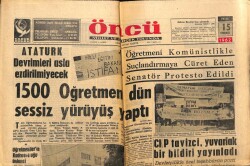 Öncü Gazetesi 15 Temmuz 1962 - 1500 Öğretmen Sessiz Yürüyüş Yaptı GZ66011 - 1
