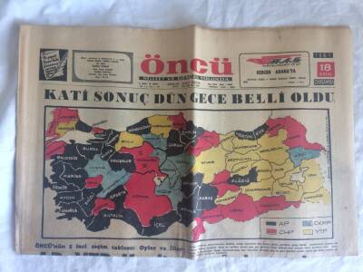 Öncü Gazetesi 18 Ekim 1961 - Kati Sonuç Dün Gece Belli Oldu GZ73394 - 1