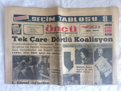 Öncü Gazetesi 20 Ekim 1961 - Ş. Günaltay Vefat Etti GZ73396 - 1