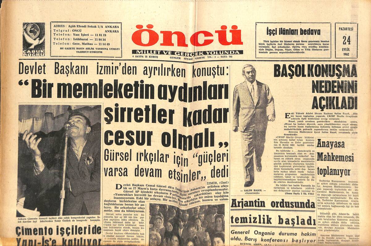 Öncü Gazetesi 24 Eylül 1962 - Romy Schneider'le Alain Delon'un Düğünü Monte Carlo'da Yapılacak - İsveç Kralı Kızı Brigitte'ye Bir Hiç Yüzünden Darıldı GZ143931 - 1