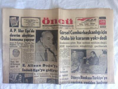 Öncü Gazetesi 28 Eylül 1961 - Maraşta Büyük Trafik Kazası 33 Ölü , 24 Yaralı GZ73399 - 1