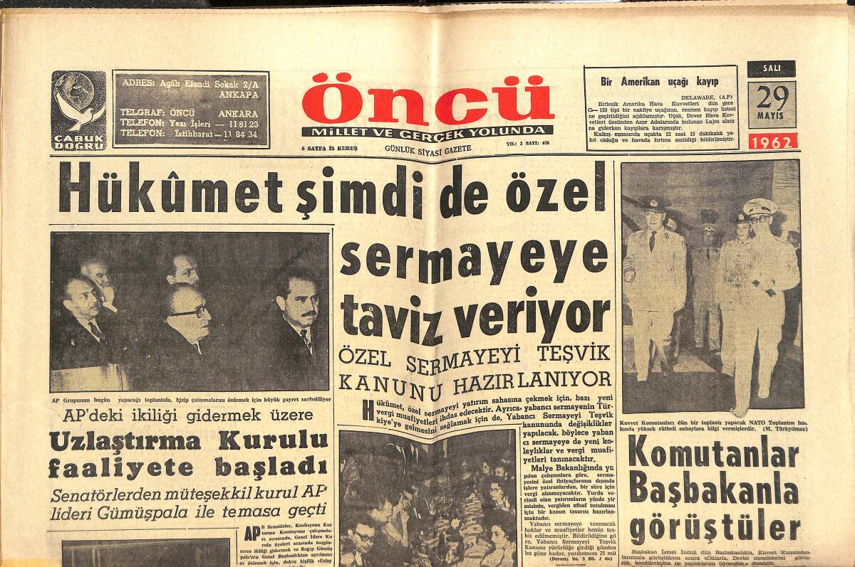 Öncü Gazetesi 29 Mayıs 1962 - Corinne Marchard Artık Hedefime Ulaştım Diyor - Her Şey Twist İçin GZ143939 - 1