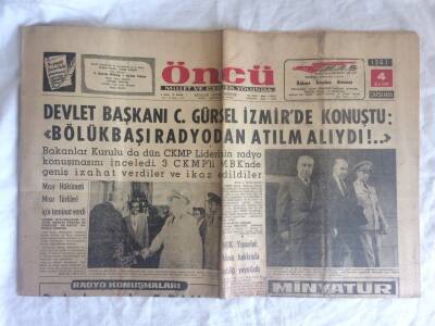 Öncü Gazetesi 4 Ekim 1961 - MBK Yuvarlak Masa Hakkında Tebliğ Yayınladı GZ73387 - 1