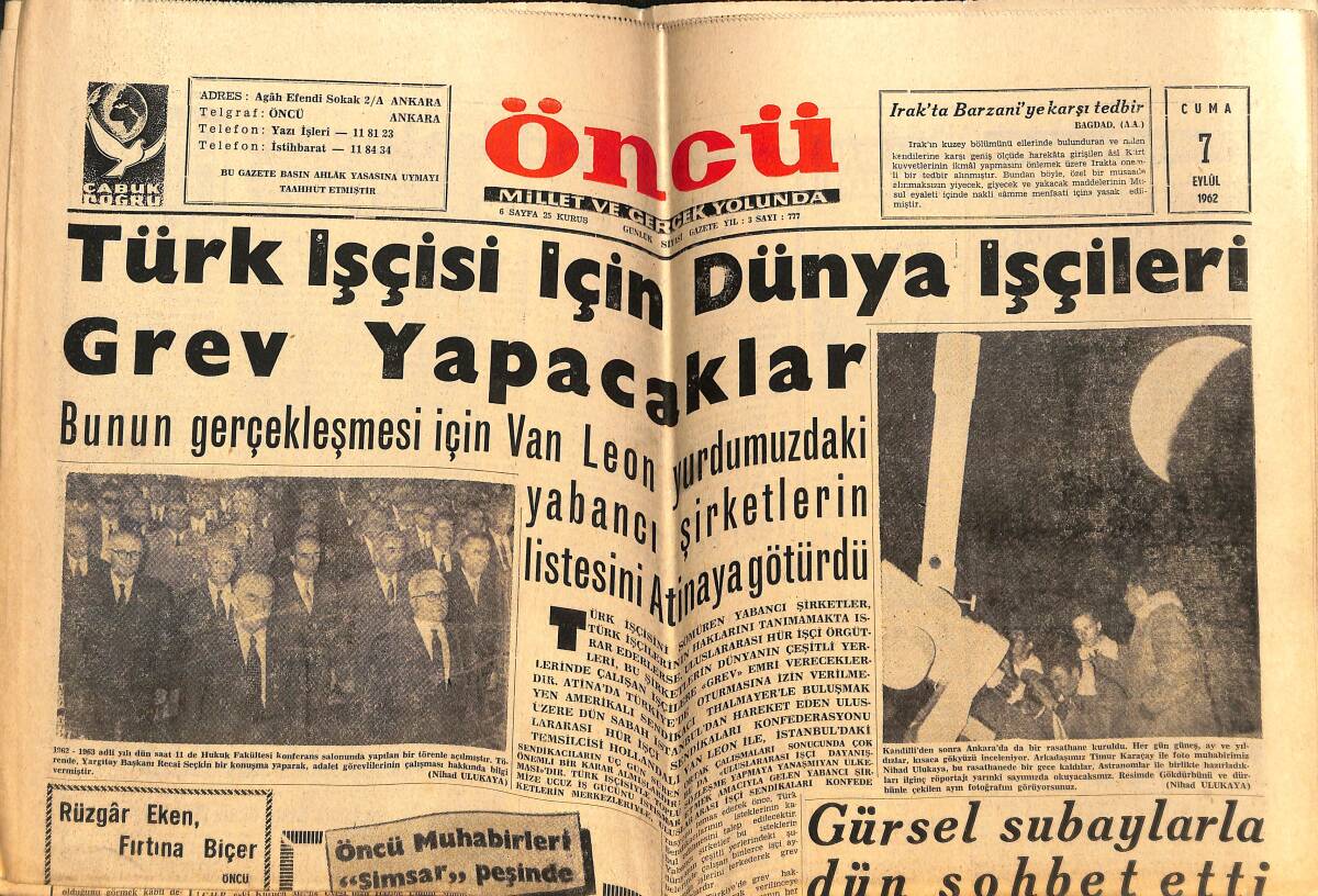 Öncü Gazetesi 7 Eylül 1968 - Anita Ekberg, Rod Taylor'u Hala Sabırla Bekliyor - Prenses Anne, Babasının Arzusuna İkinci Defa Boyun Eğdi GZ148938 - 1