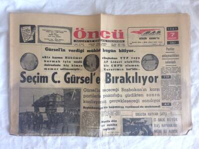 Öncü Gazetesi 7 Kasım 1961 - Yunanistanda Büyük Felaket 28 Kişi Öldü 300 Yaralı Var GZ73389 - 1