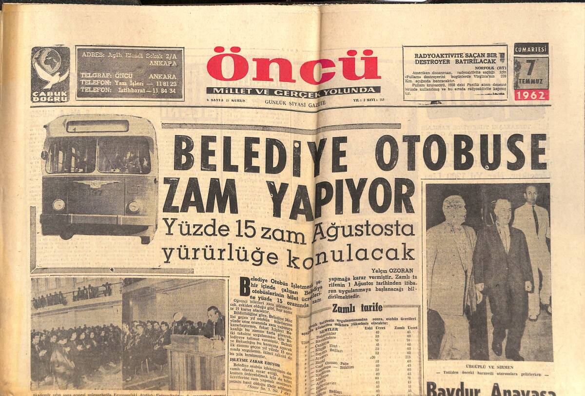 Öncü Gazetesi 7 Temmuz 1962 - Alain Delon'un Bir Günlük Macerası - Tahiti'li Bir Kız Marlon Brando'yu Dize Getirdi GZ143949 - 1