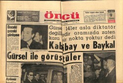Öncü Gazetesi 9 Temmuz 1962 - Kabilay Ve Baykal Gürsel İle Görüştüler GZ66009 - 2
