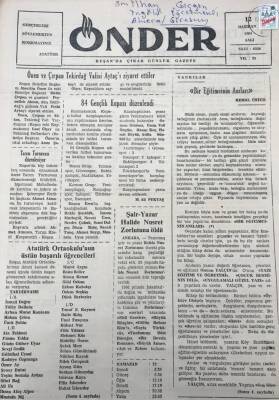 Önder Gazetesi Keşan Günlük Gazete 12 Haziran 1984 (Postadan Geçmiş Pullu)-Şair -Yazar Halide Nusret Zorlutuna Öldü GZ36607 - 1