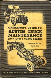 Operators Guide To Austin Truck Maintenance, March 1950 ,England KTP622 - Gökçekoleksiyon