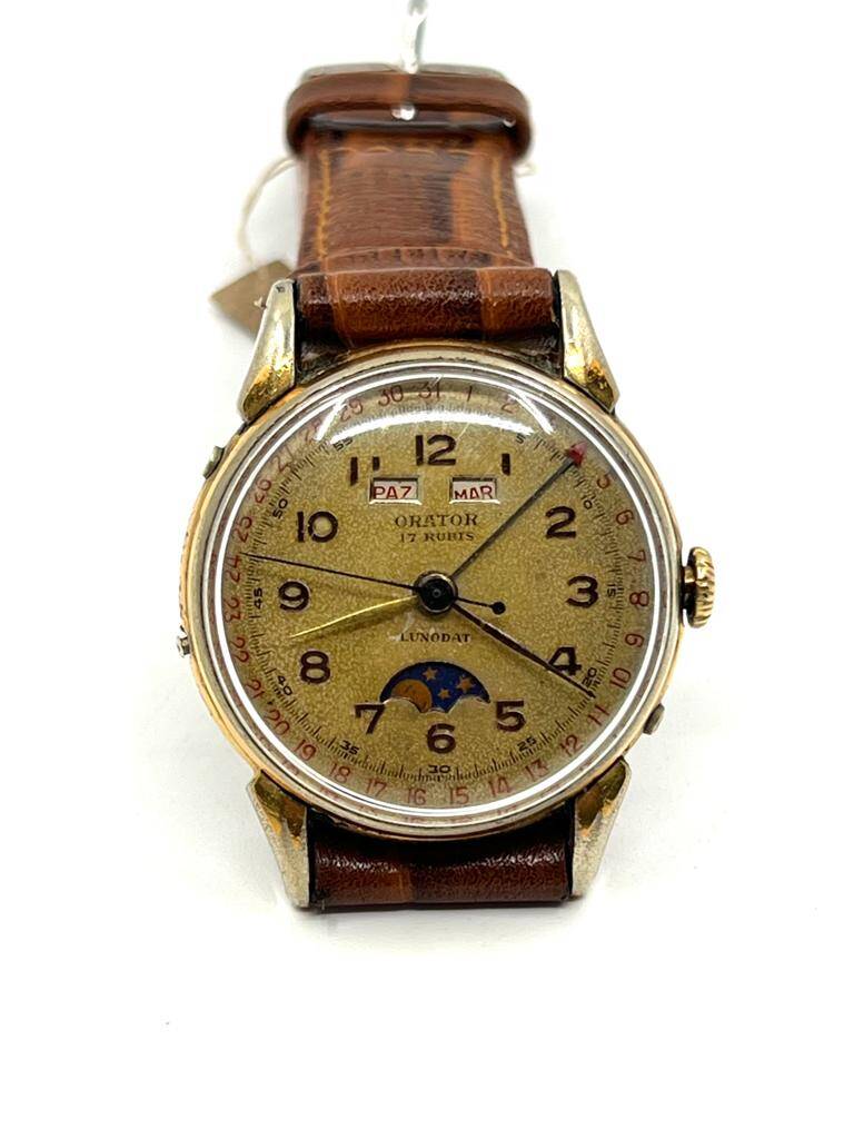 Orator London Aylı Günlü Mehtaplı Krona Erkek Kol Saati SAA164 #6.90 - 1