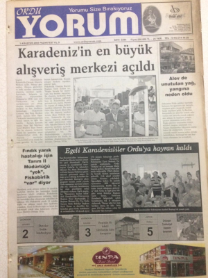 Ordu Yorum Gazetesi 1 Ağustos 2005 - Karadenizin En Büyük Alış Veriş Merkezi Açıldı GZ23507 - 1