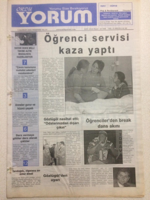 Ordu Yorum Gazetesi 1 Haziran 2006 - Öğrenci Servisi Kaza Yaptı GZ23336 - 1