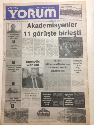 Ordu Yorum Gazetesi 1 Mart 2006 - Kemal Yazıcıoğlu Veda Etti GZ23455 - 1