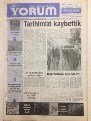 Ordu Yorum Gazetesi 1 Mayıs 2006 - Tarihimizi Kaybettik, AK Parti Danışma Toplantısı Yaptı GZ23311 - 1