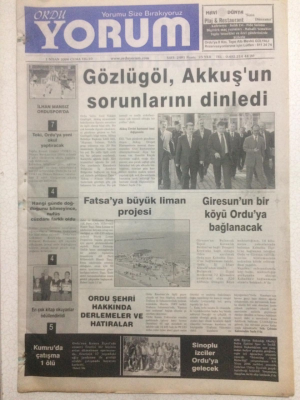 Ordu Yorum Gazetesi 1 Nisan 2006 - Giresunun Bir Köyü Orduya Bağlanacak GZ23288 - 1