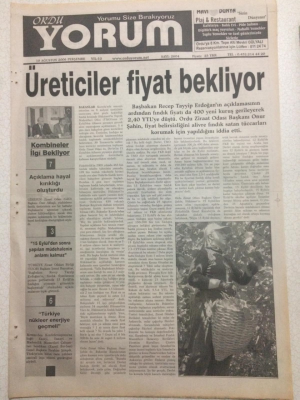 Ordu Yorum Gazetesi 10 Ağustos 2006 - Üreticiler Fiyat Bekliyor GZ23489 - 1