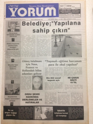 Ordu Yorum Gazetesi 10 Mart 2006 - BelediyeYapılana Sahip Çıkın GZ23463 - 1