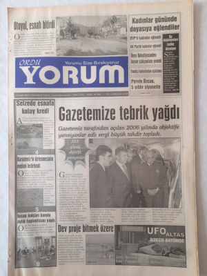 Ordu Yorum Gazetesi 10 Mart 2007 - Gazetemize Tebrik Yağdı GZ23196 - 1