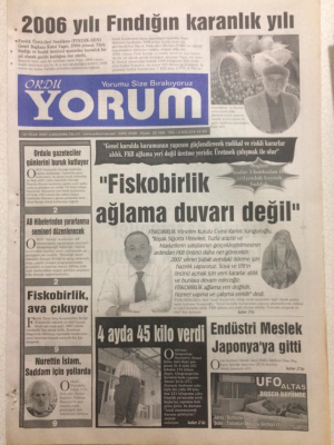 Ordu Yorum Gazetesi 10 Ocak 2007 - Fiskobirlik Ağlama Duvarı Değil GZ23412 - 1