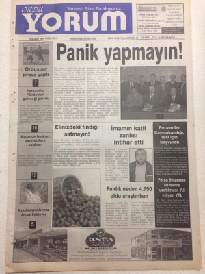 Ordu Yorum Gazetesi 10 Şubat 2006 - Elinizdeki Fındığı Satmayın GZ23439 - 1