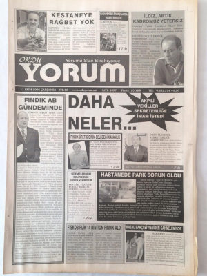 Ordu Yorum Gazetesi 11 Ekim 2006 - Akpli Vekiller Sekreterliğe İmam İstedi GZ23174 - 1